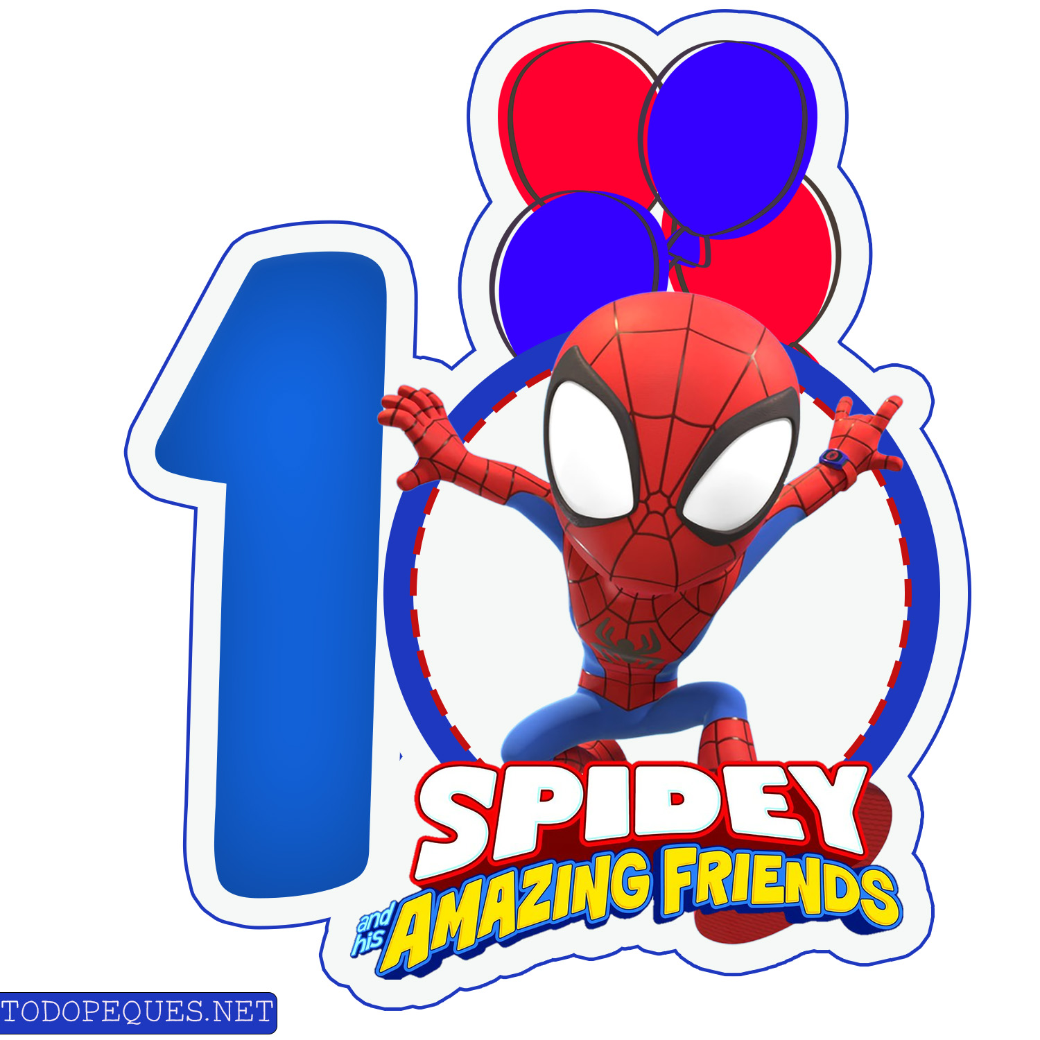 Cake topper Spidey Numero 1 para imprimir
